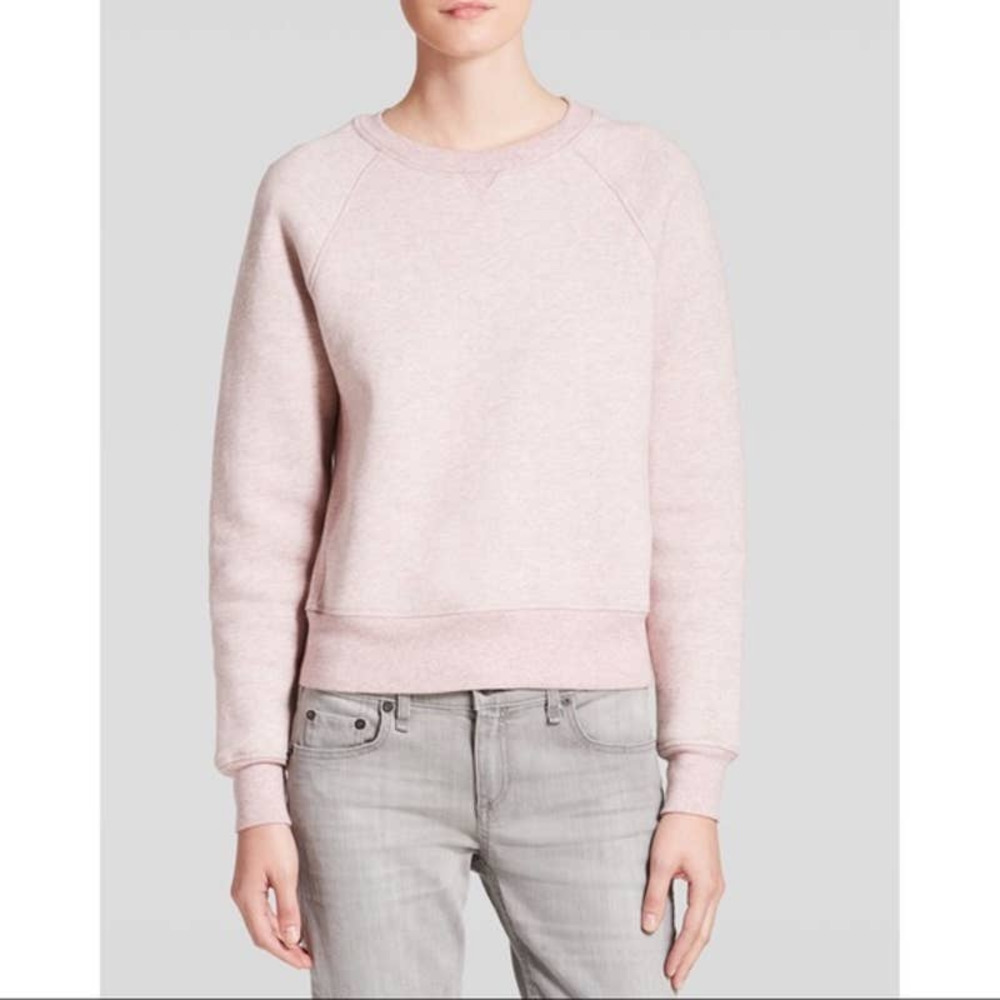 Rag & Bone Crewneck Pullover Pink Sweatshirt Fleece Lined S